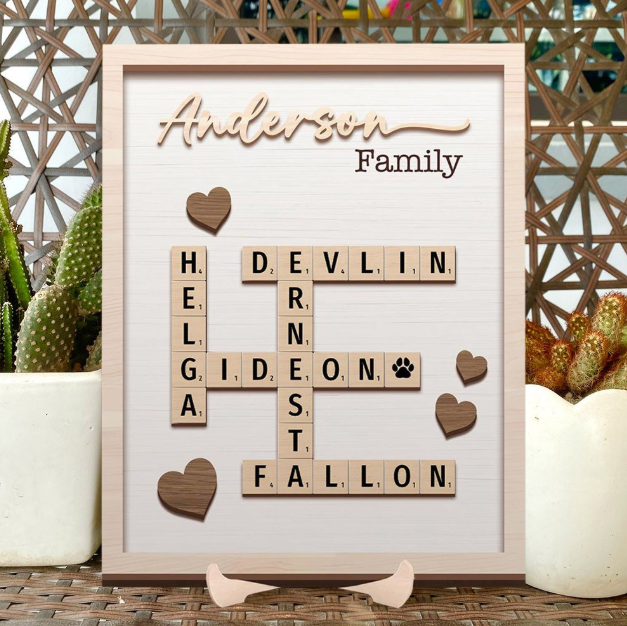 Personalized Mom Puzzle Sign - Custom Family Name Wooden Wall Art | Mother's Day Gift | Framed "You Are The Piece That Holds Us Together" Decor